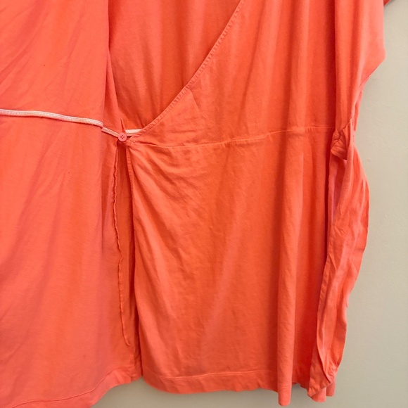 $9🎅🏼 Joe Fresh Vibrant Coral Drop Shoulder T-Shirt Cotton Wrap Dress - Picture 8 of 13
